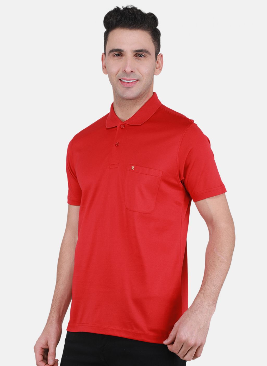 Men Red Solid T-Shirt