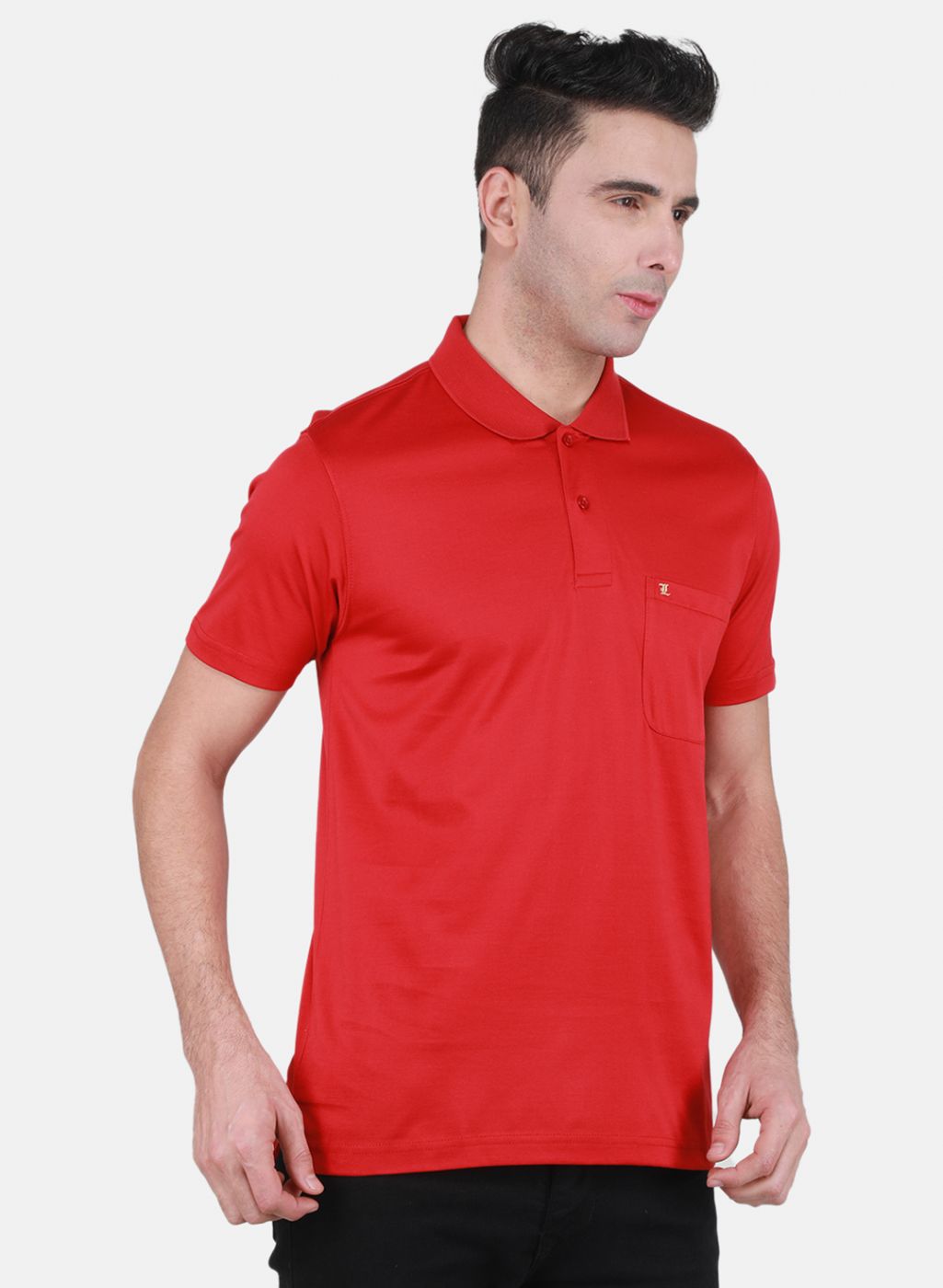 Men Red Solid T-Shirt