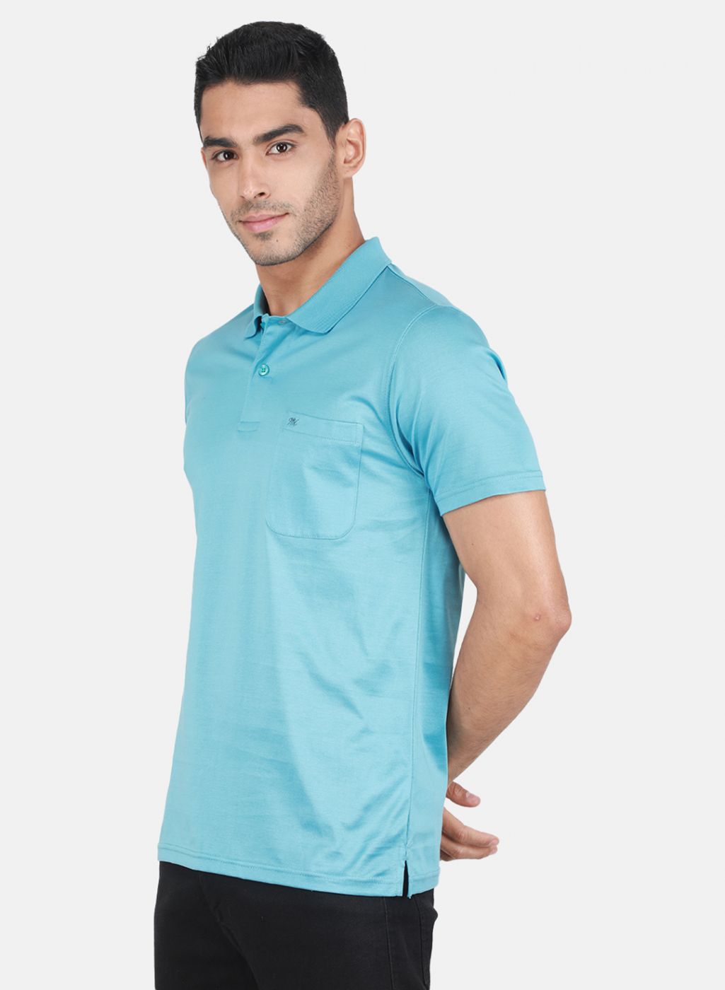 Men Blue Solid T-Shirt