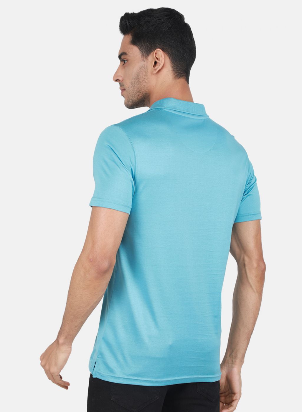 Men Blue Solid T-Shirt