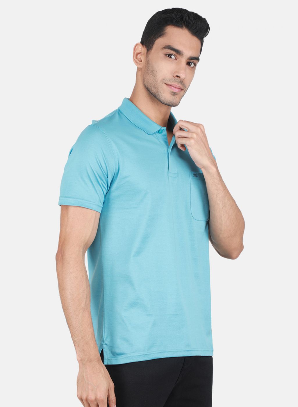 Men Blue Solid T-Shirt