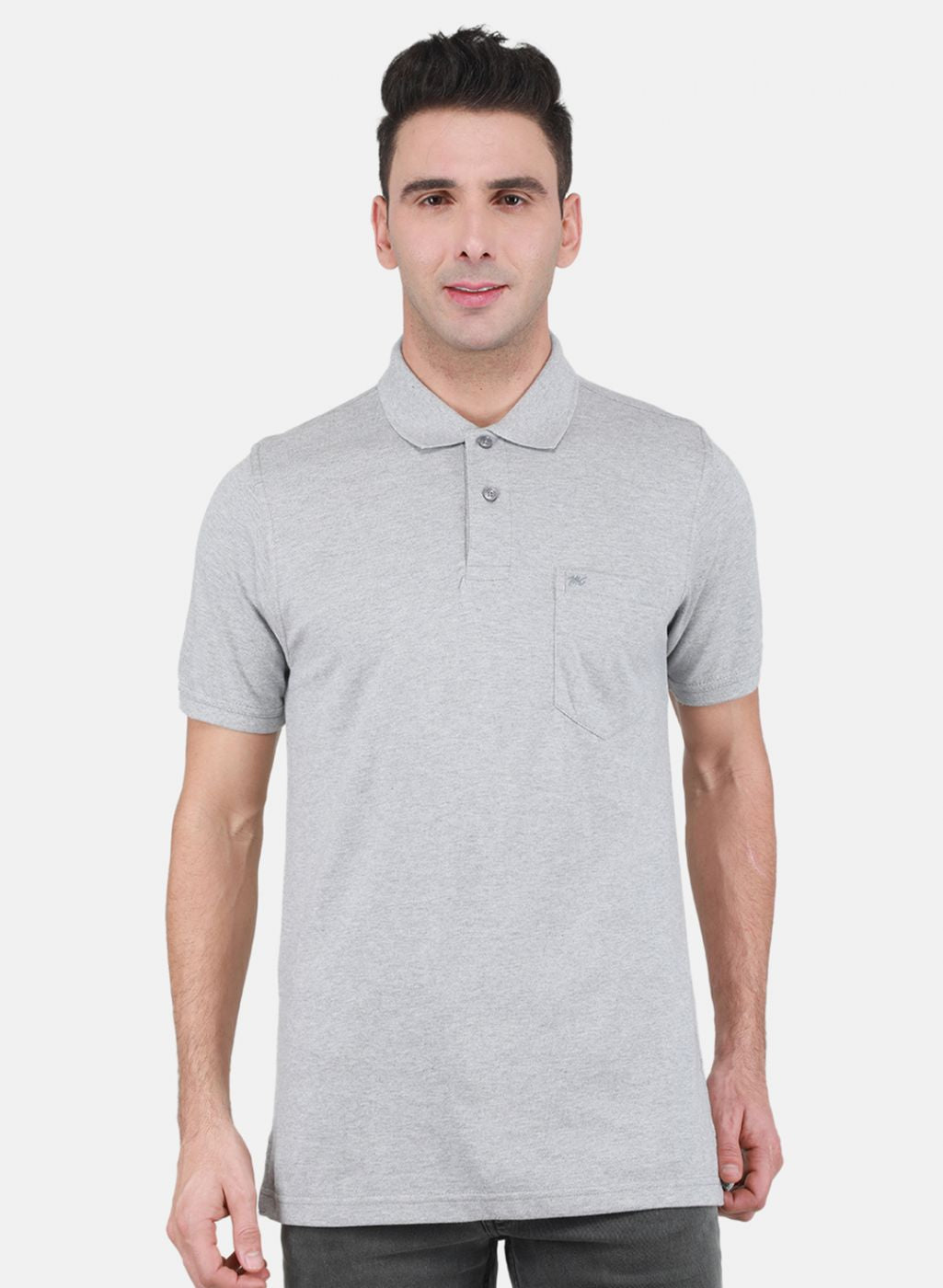 Men Grey Solid T-Shirt