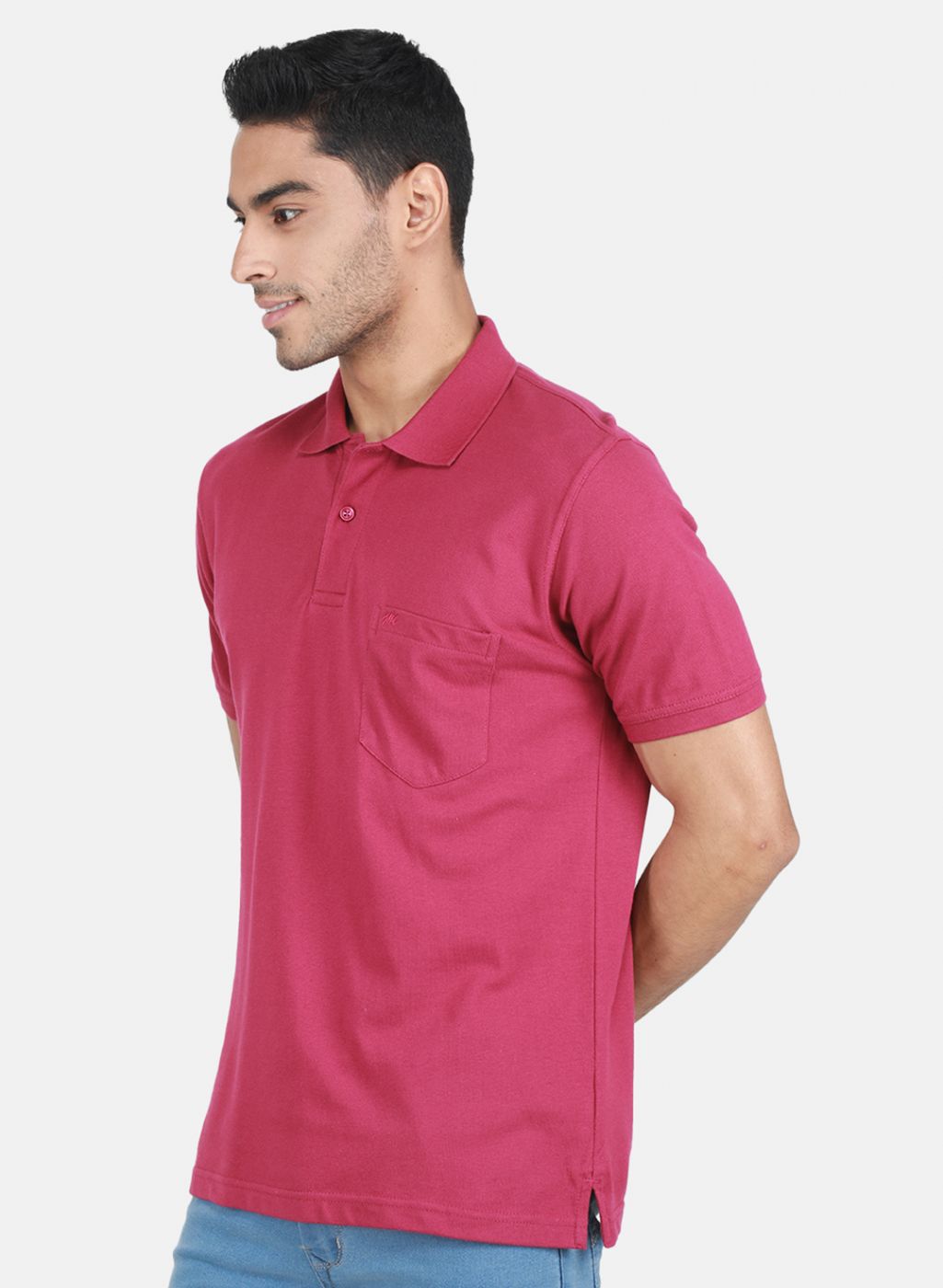 Men Pink Solid T-Shirt