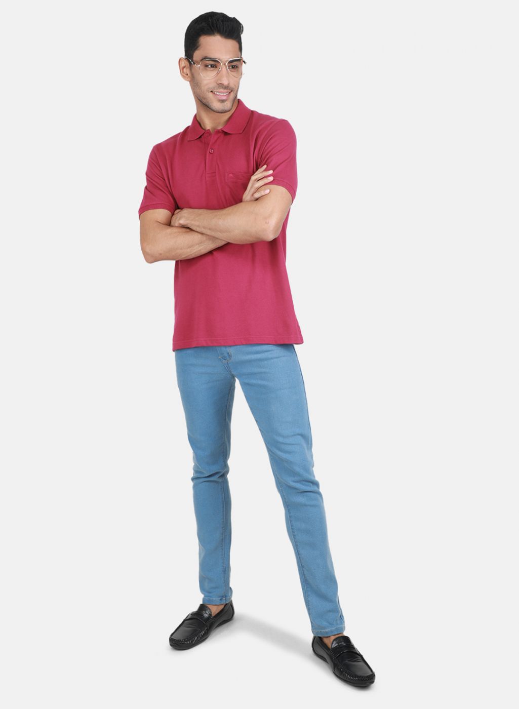 Men Pink Solid T-Shirt