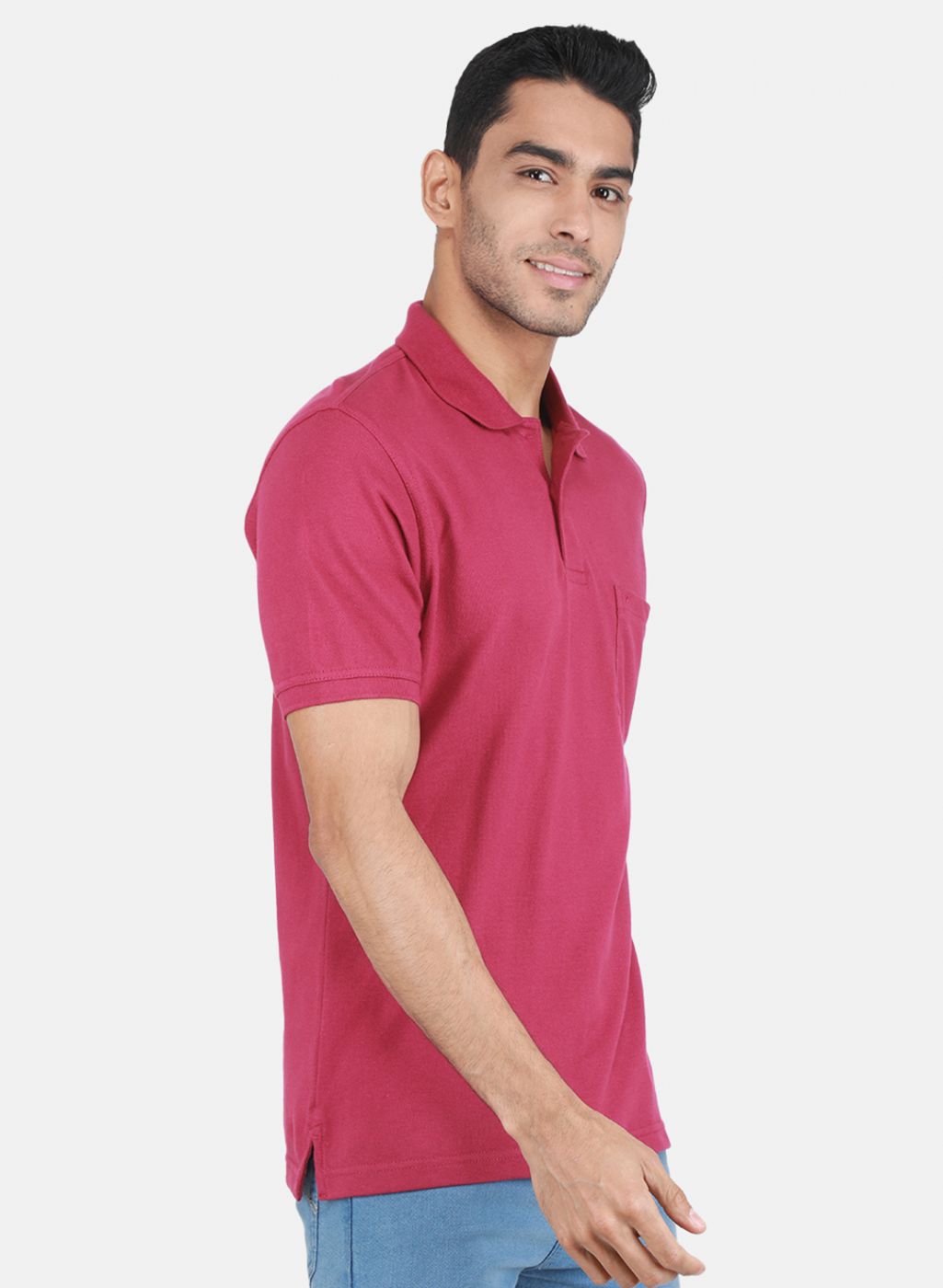 Men Pink Solid T-Shirt