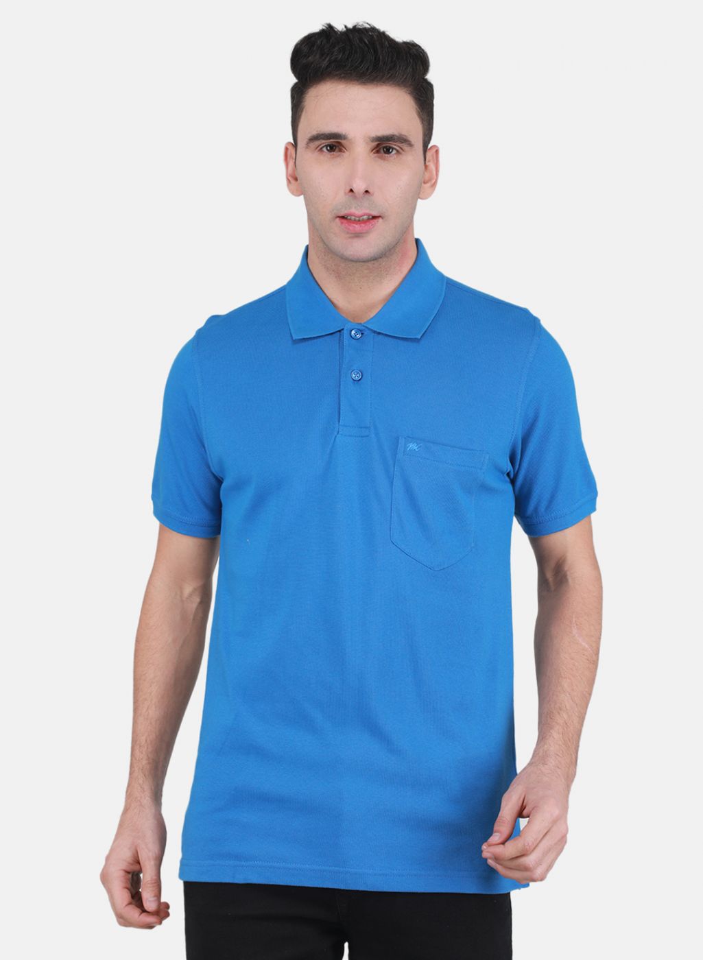 Men Blue Solid T-Shirt