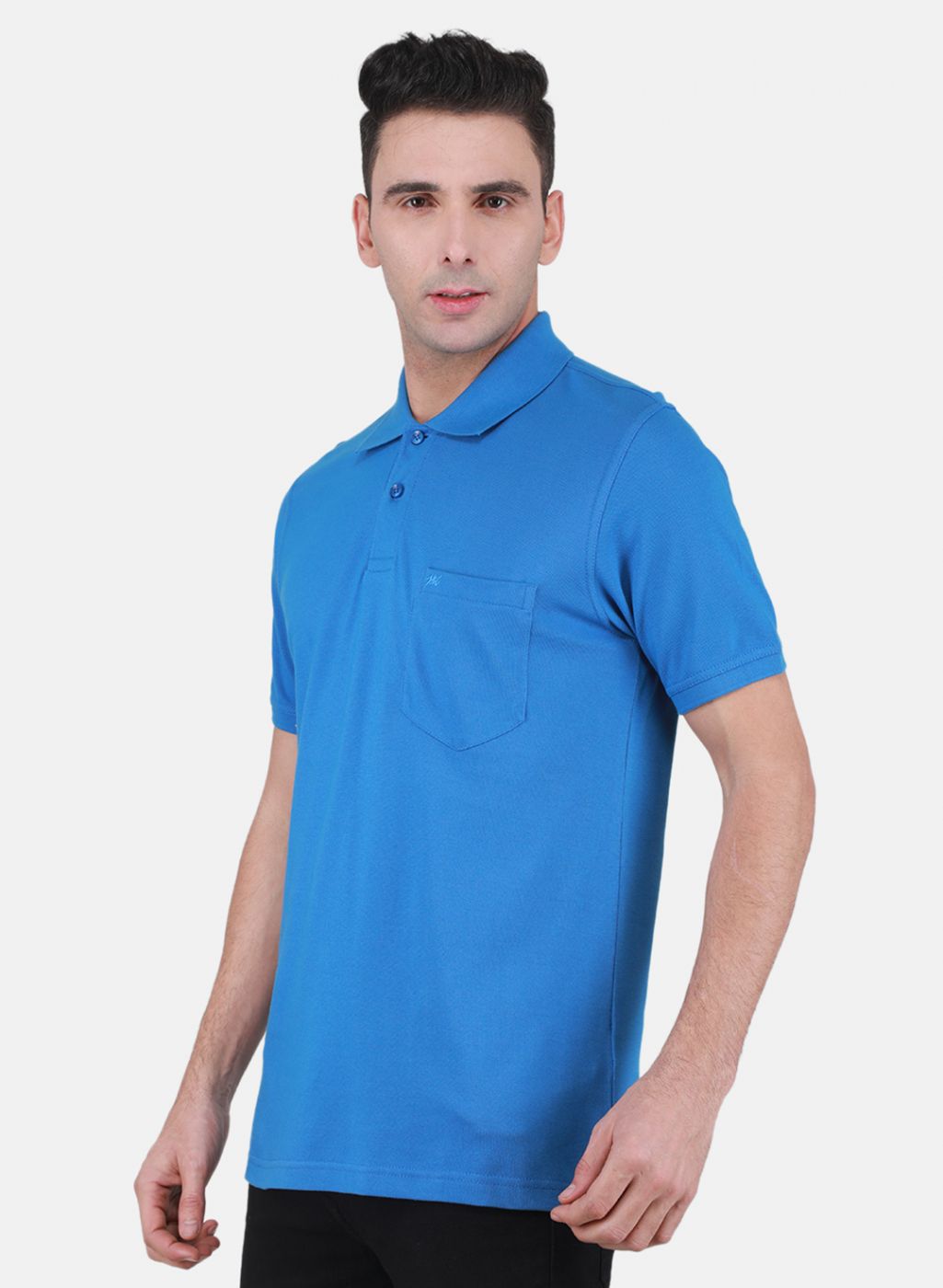 Men Blue Solid T-Shirt