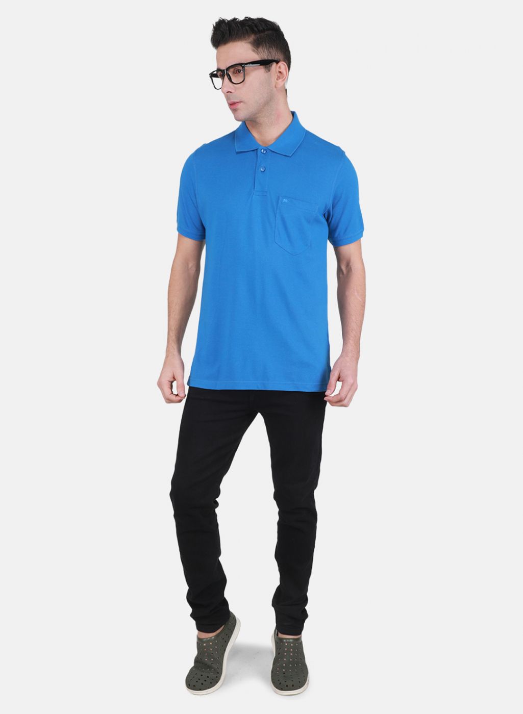 Men Blue Solid T-Shirt