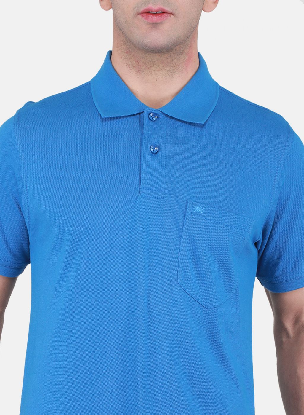 Men Blue Solid T-Shirt