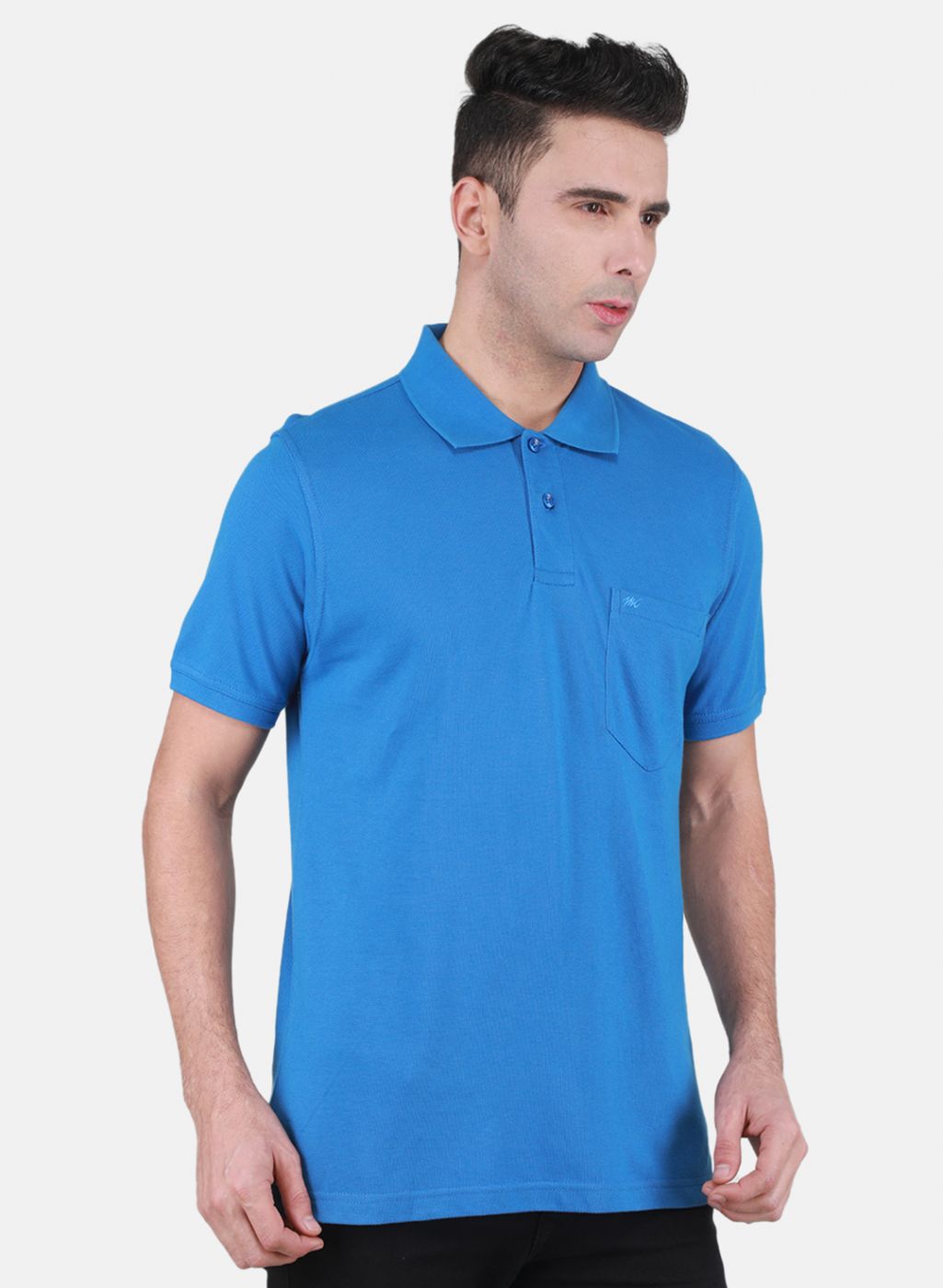 Men Blue Solid T-Shirt