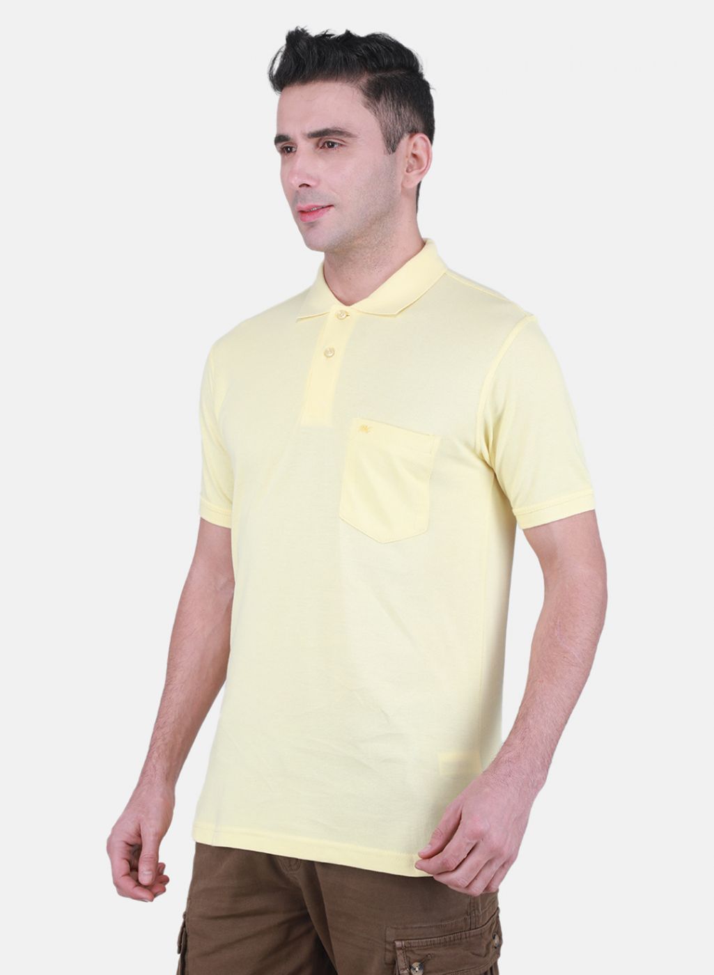 Men Yellow Solid T-Shirt