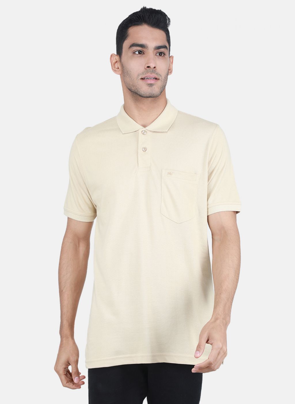 Men Camel Brown Solid T-Shirt