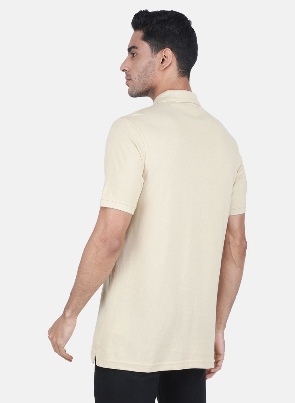 Men Camel Brown Solid T-Shirt