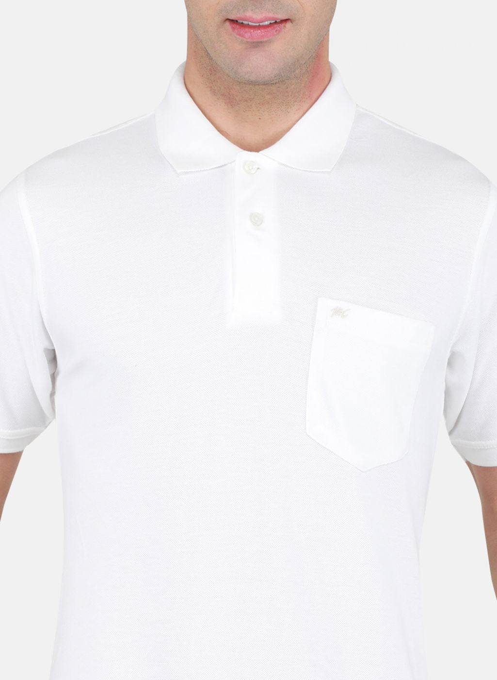 Men White Solid T-Shirt