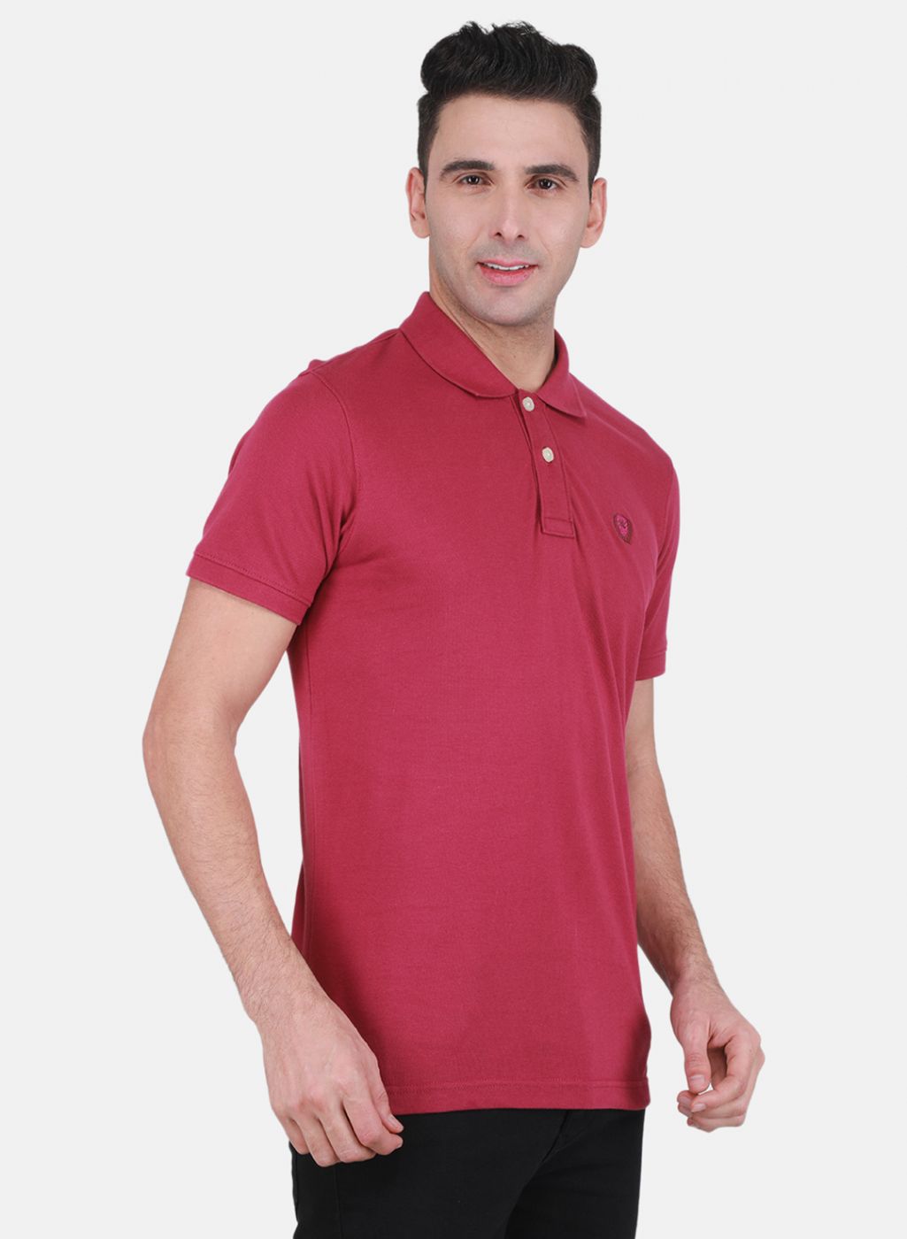 Men Pink Solid T-Shirt