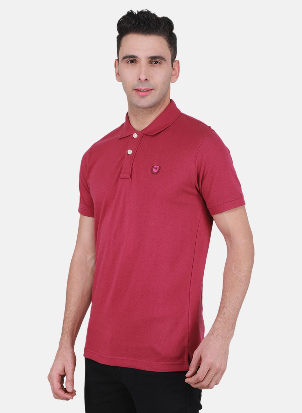 Men Pink Solid T-Shirt