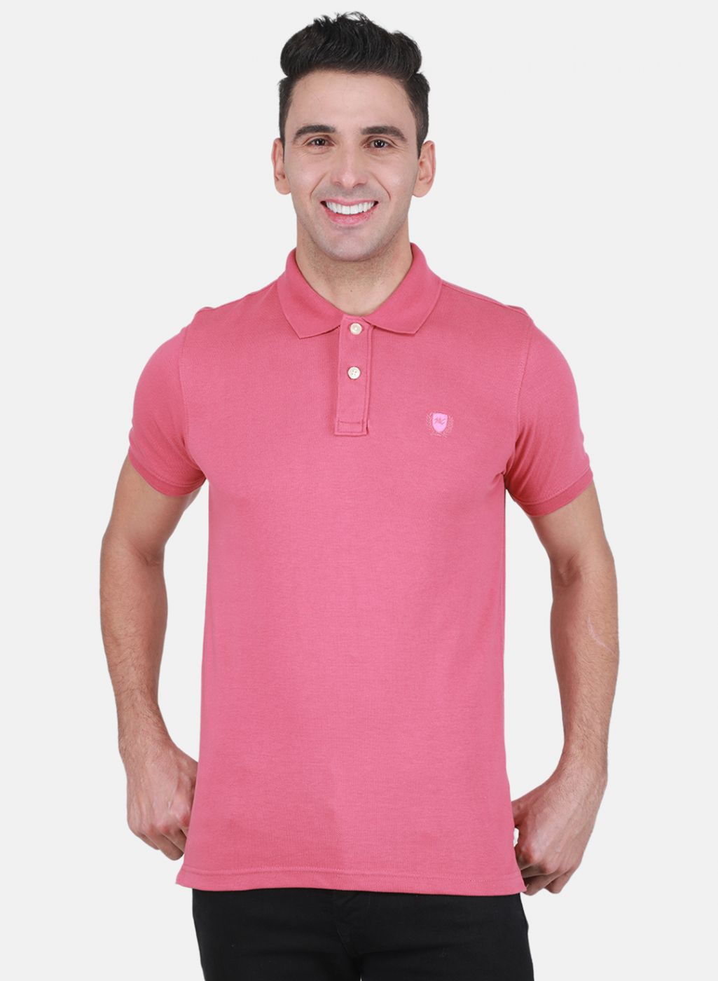 Men Pink Solid T-Shirt