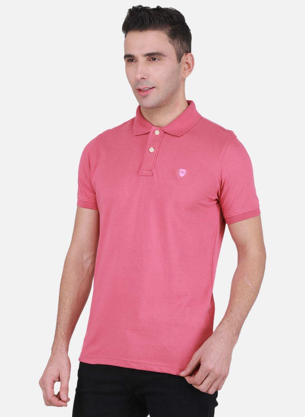 Men Pink Solid T-Shirt