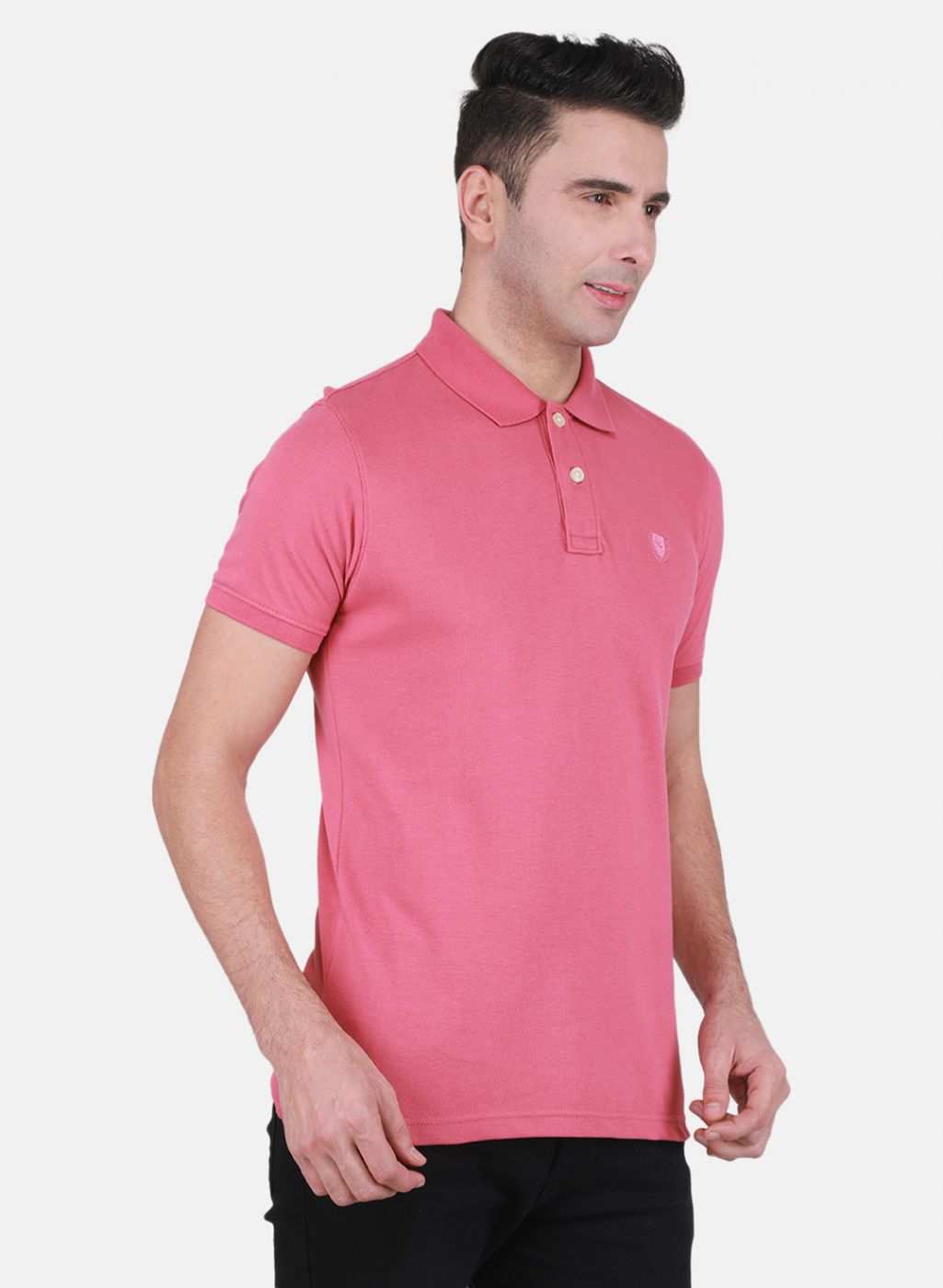 Men Pink Solid T-Shirt