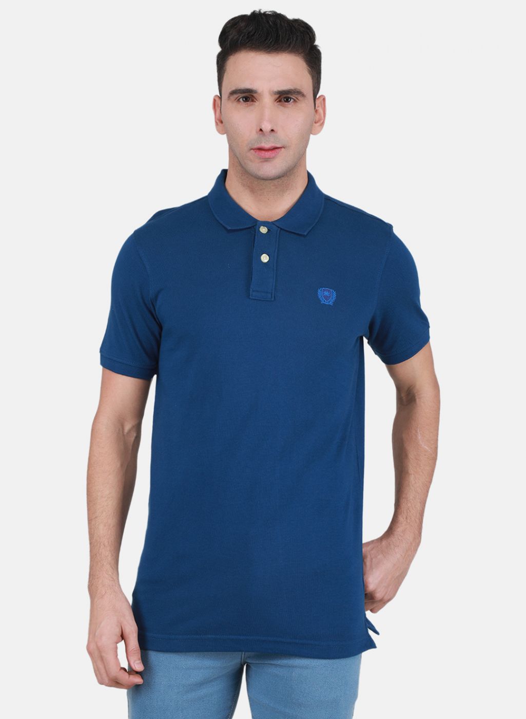 Men Blue Solid T-Shirt