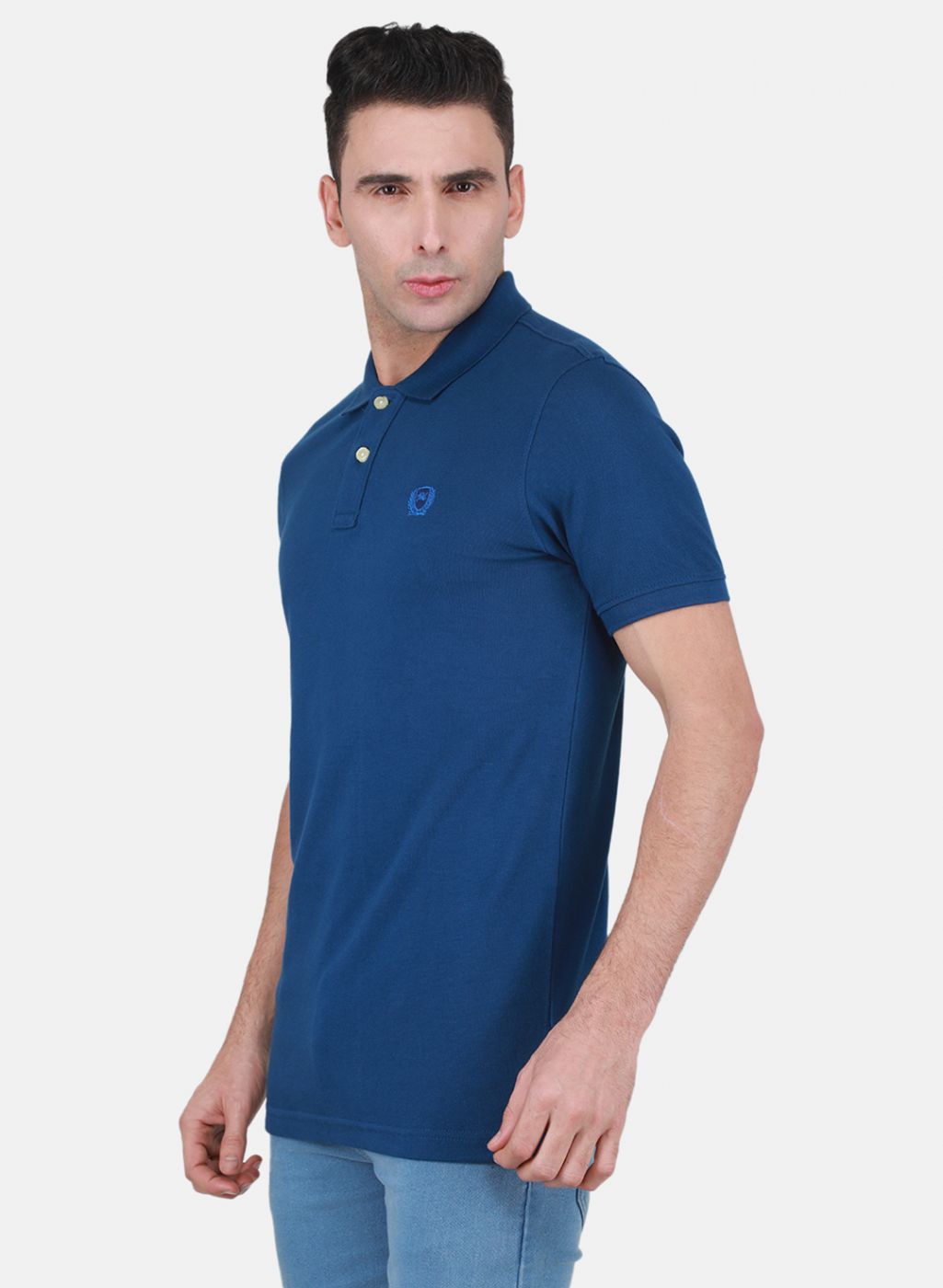 Men Blue Solid T-Shirt