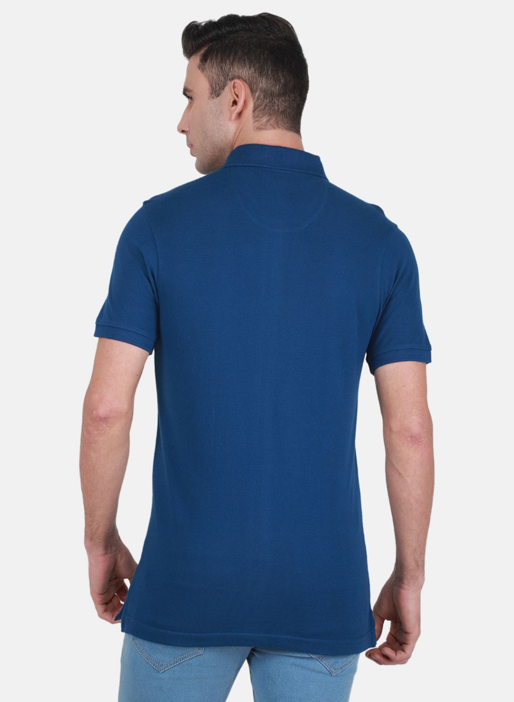 Men Blue Solid T-Shirt