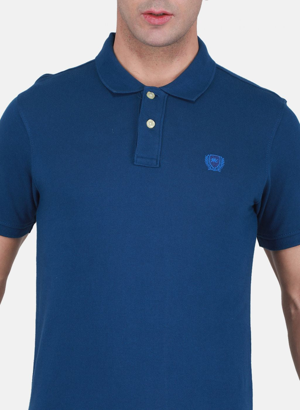 Men Blue Solid T-Shirt