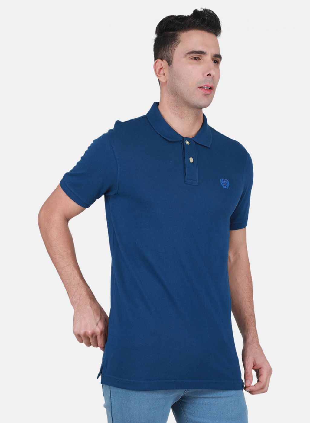 Men Blue Solid T-Shirt