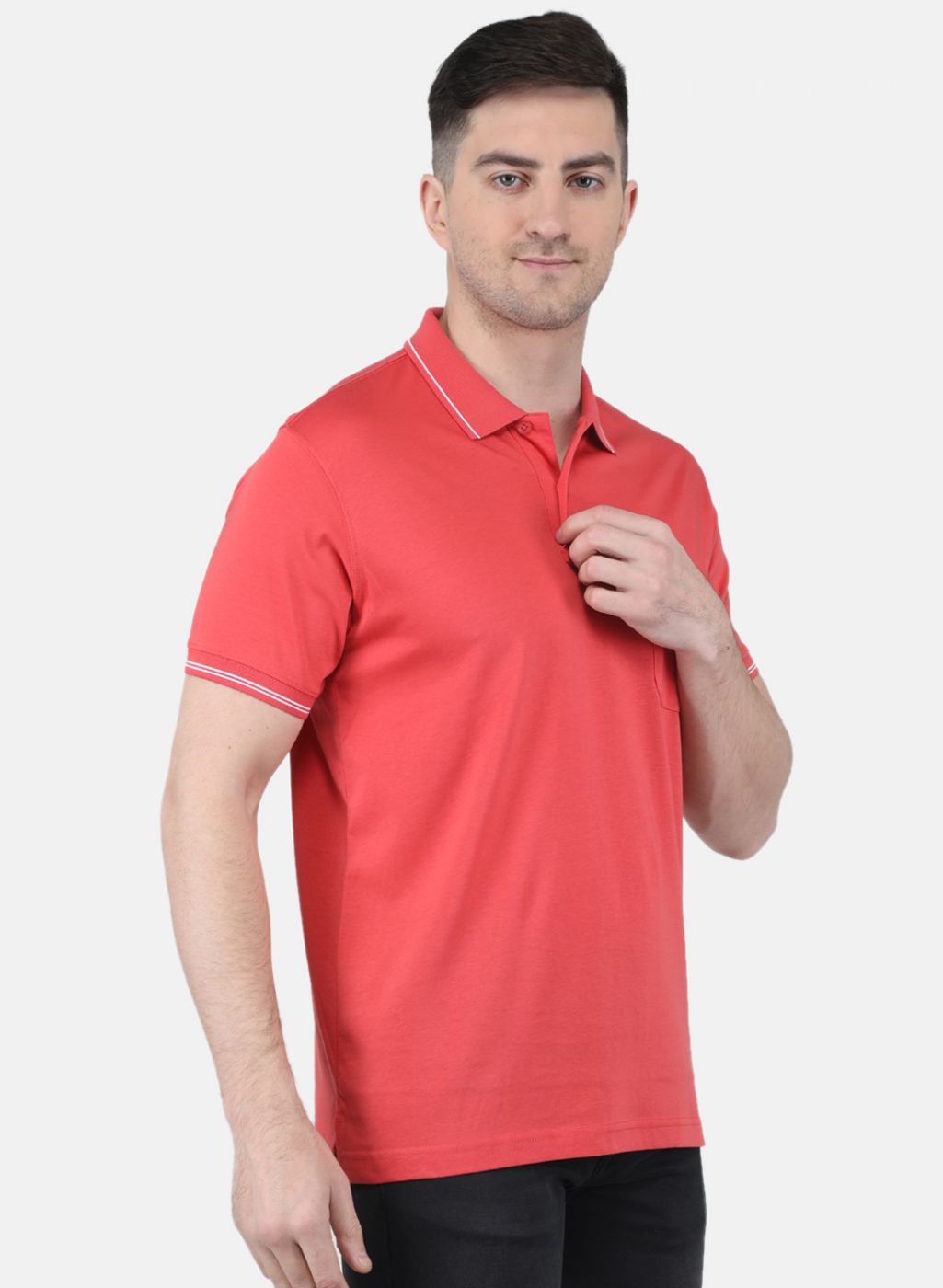 Men Red Solid T-Shirt