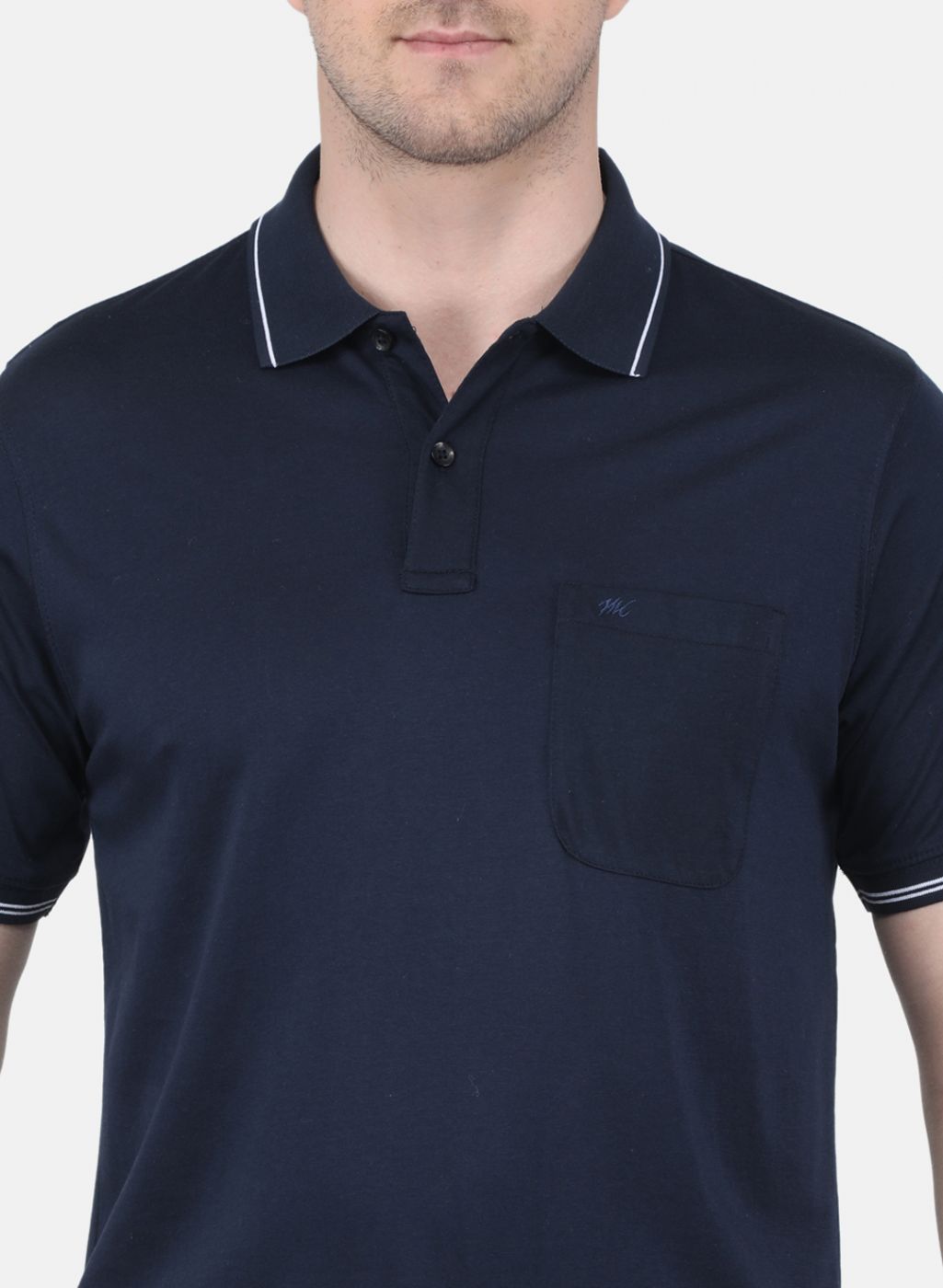 Men NAvy Blue Solid T-Shirt