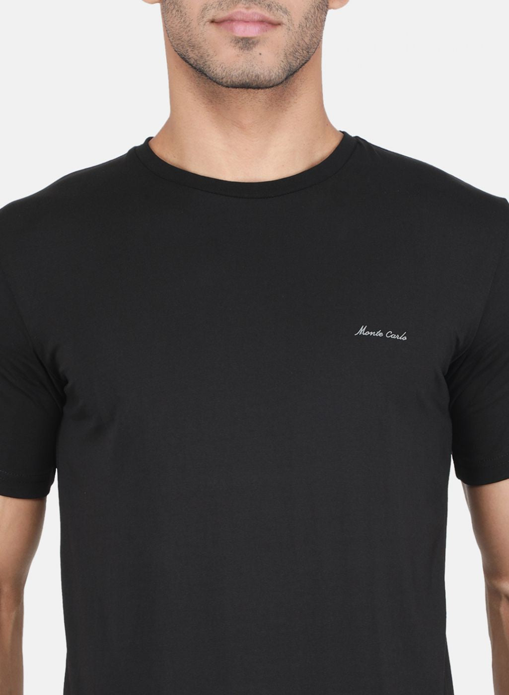 Men Black Solid T-Shirt