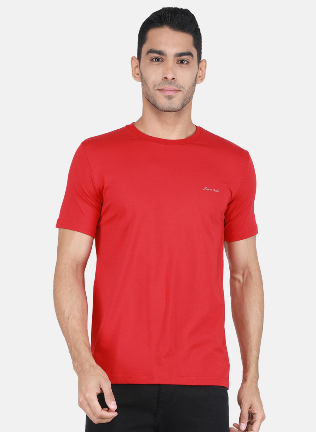 Men Red Solid T-Shirt