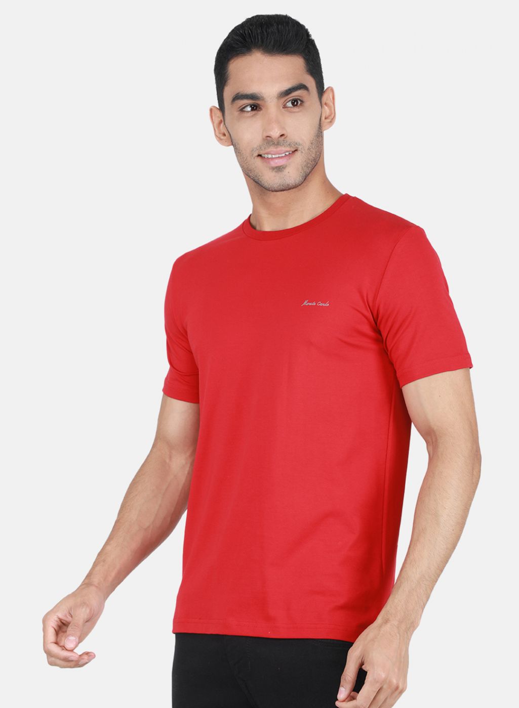 Men Red Solid T-Shirt