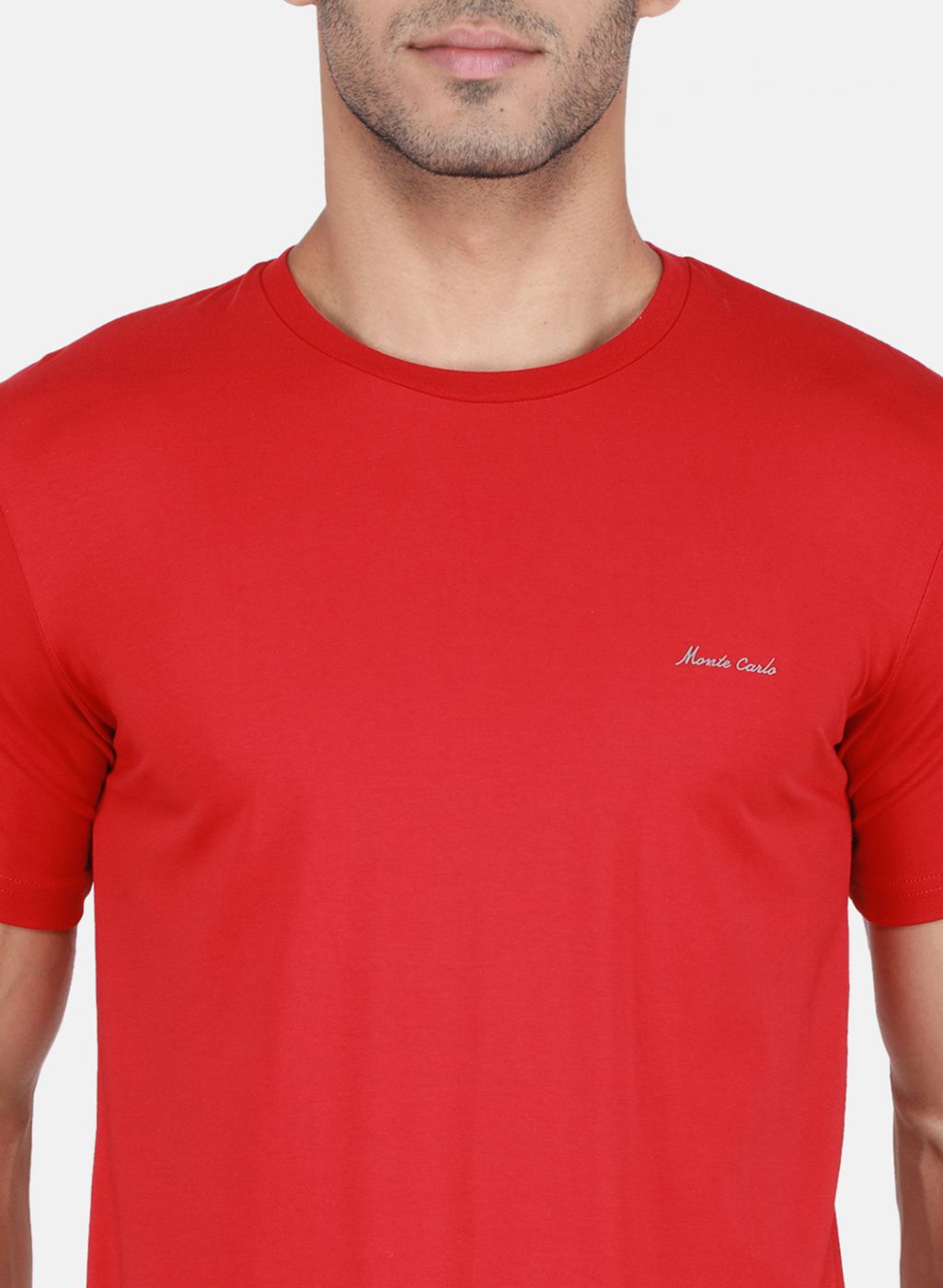 Men Red Solid T-Shirt