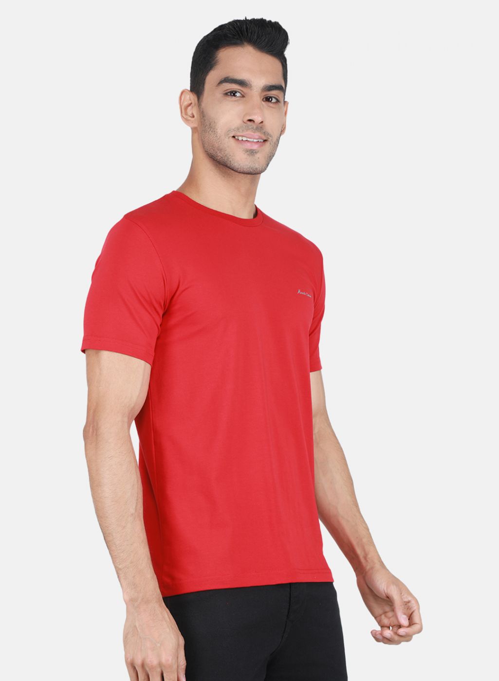 Men Red Solid T-Shirt