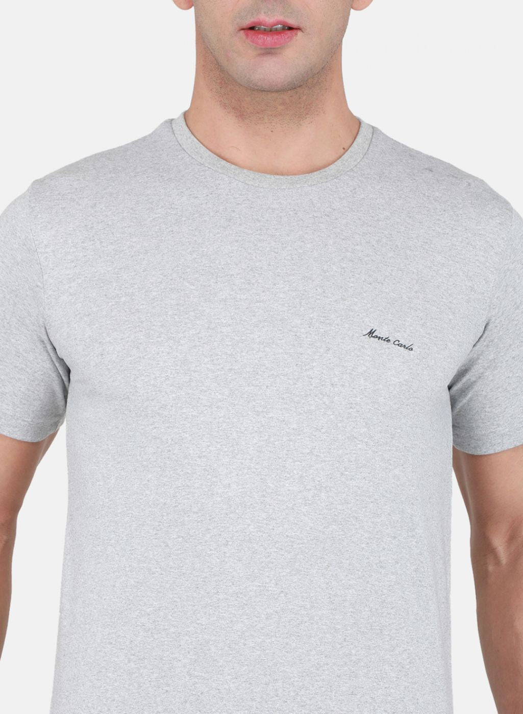 Men Grey Solid T-Shirt