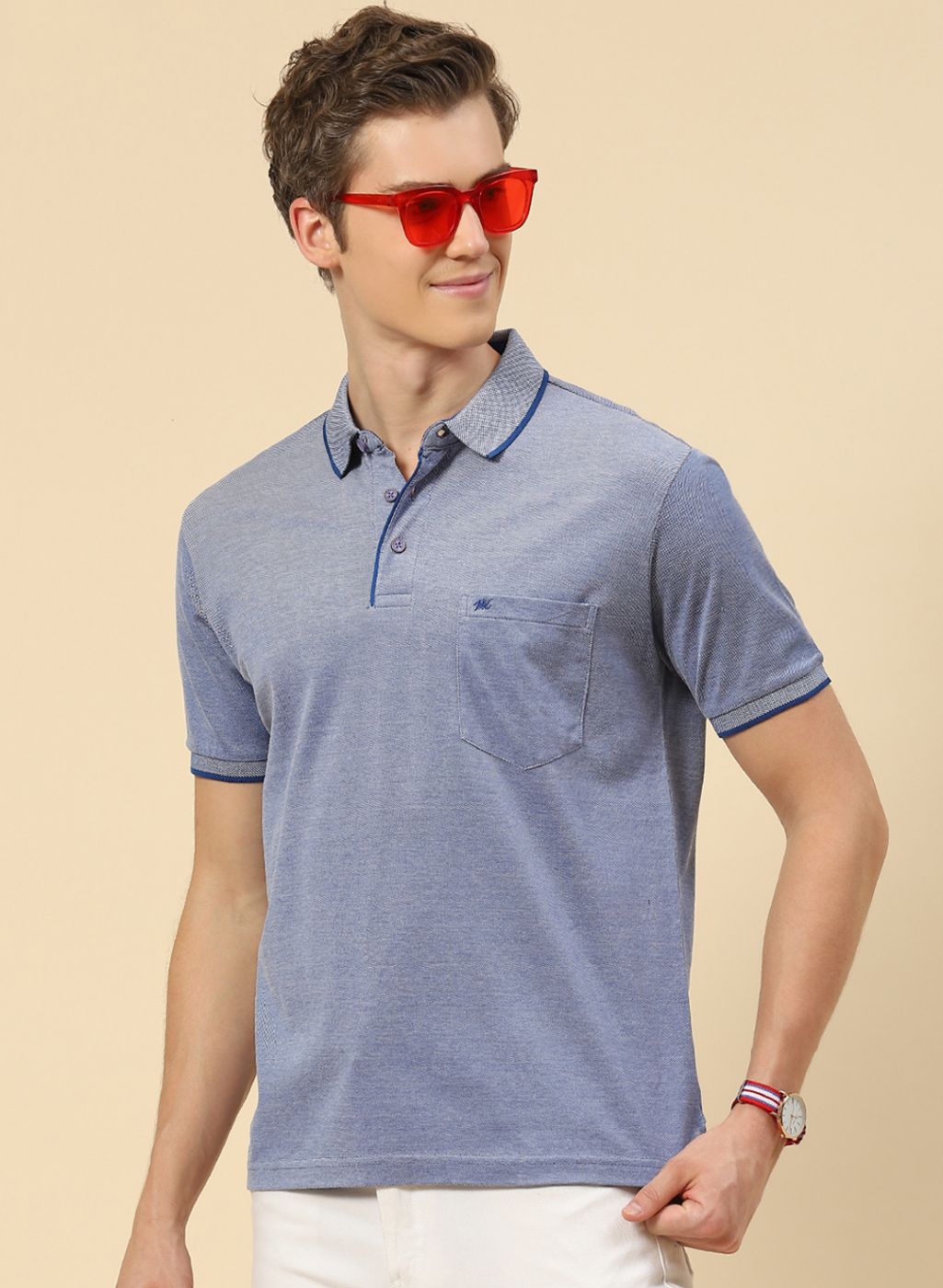 Men Khaki Plain T-Shirt