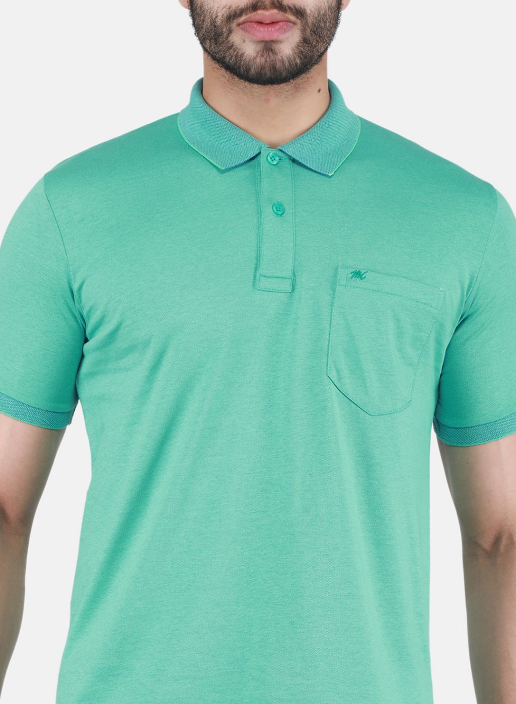 Men Green Solid T-Shirt