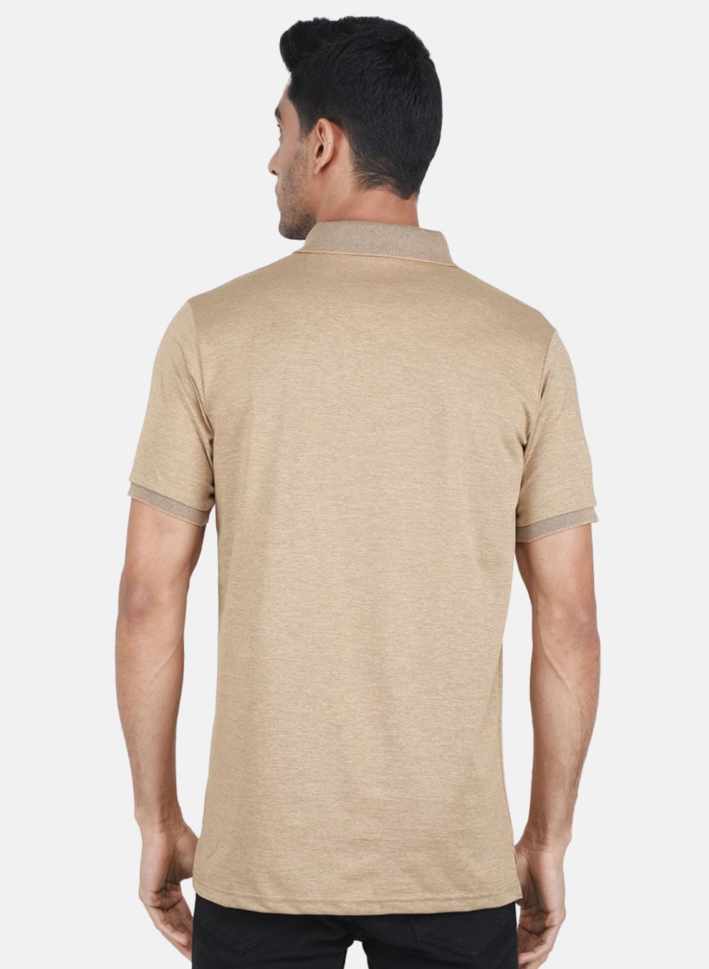 Men Khaki Solid T-Shirt