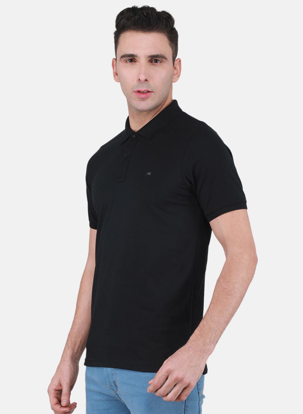 Men Black Solid T-Shirt