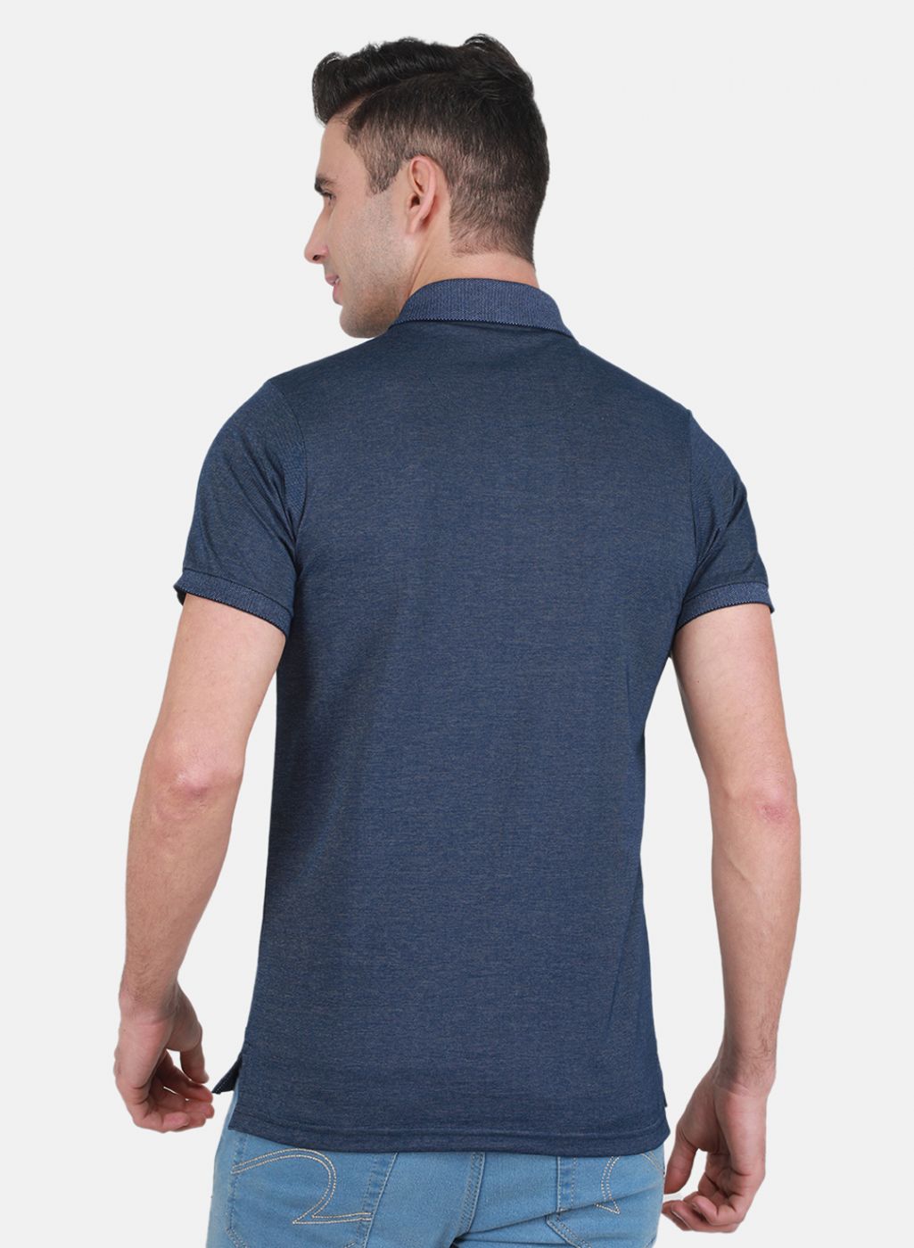 Men NAvy Blue Solid T-Shirt