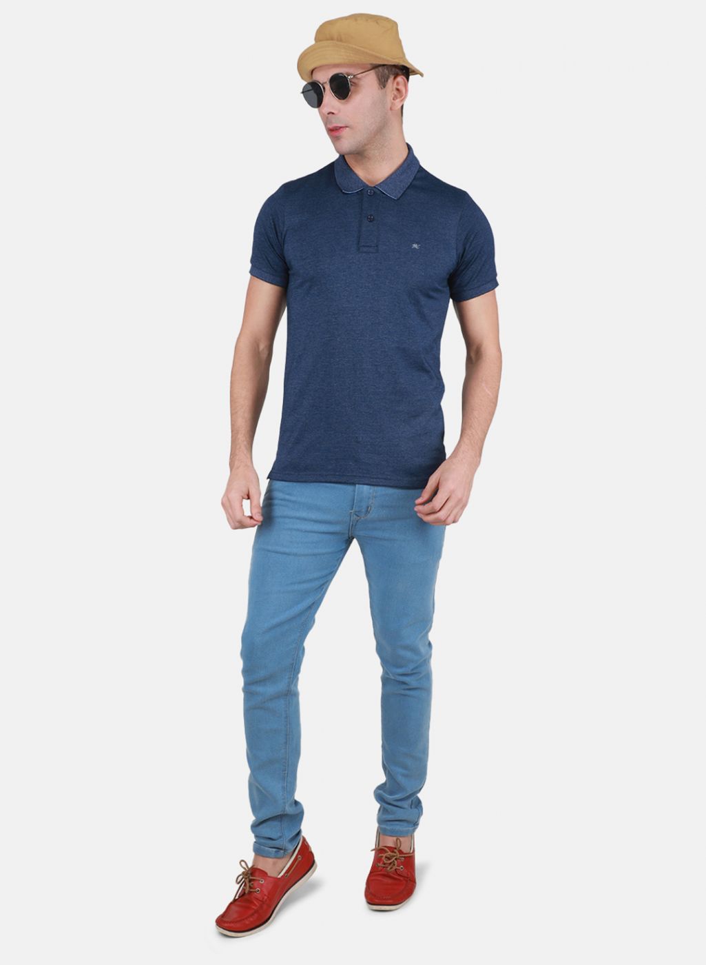 Men NAvy Blue Solid T-Shirt