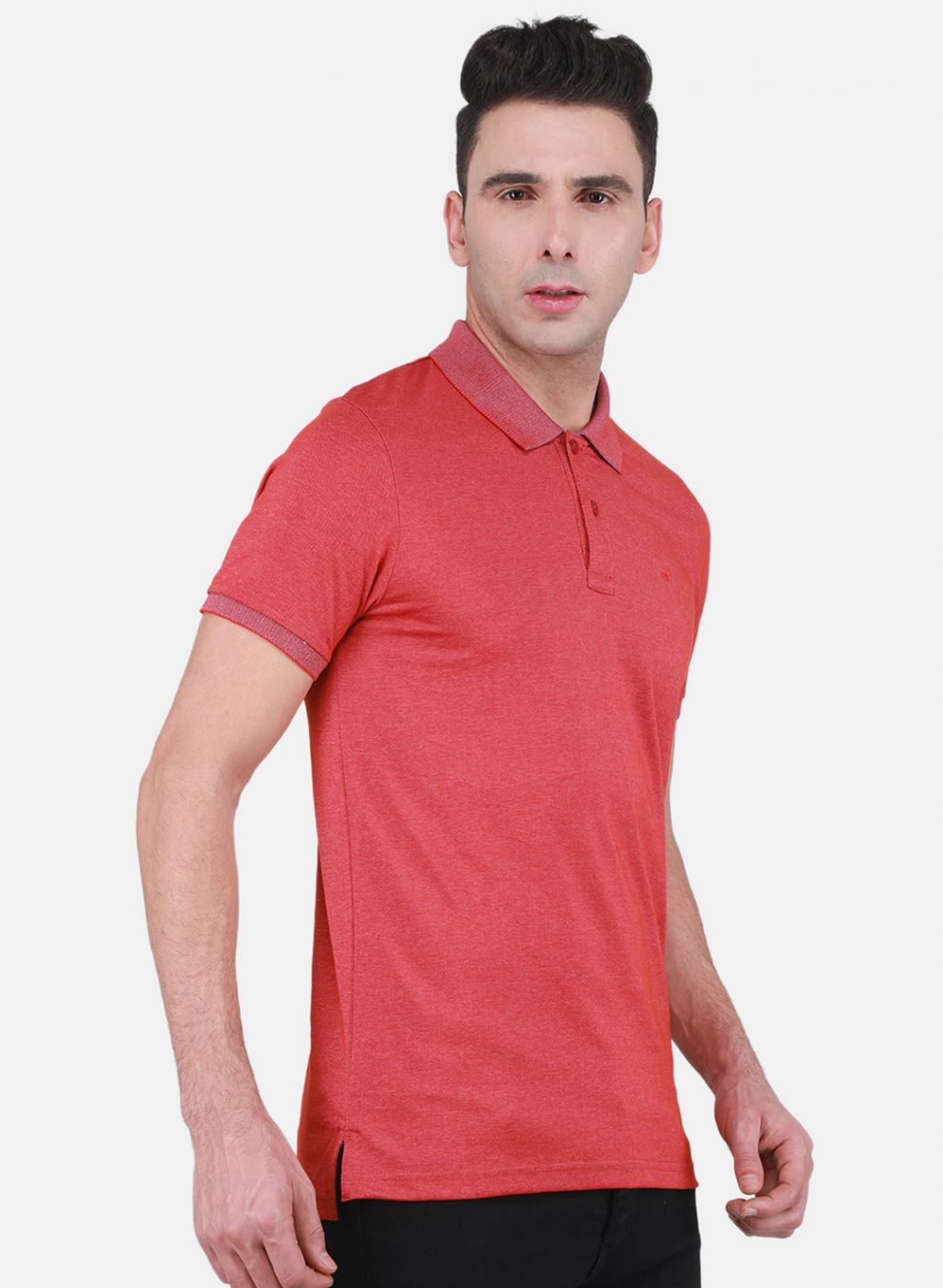 Men Rust Orange Solid T-Shirt