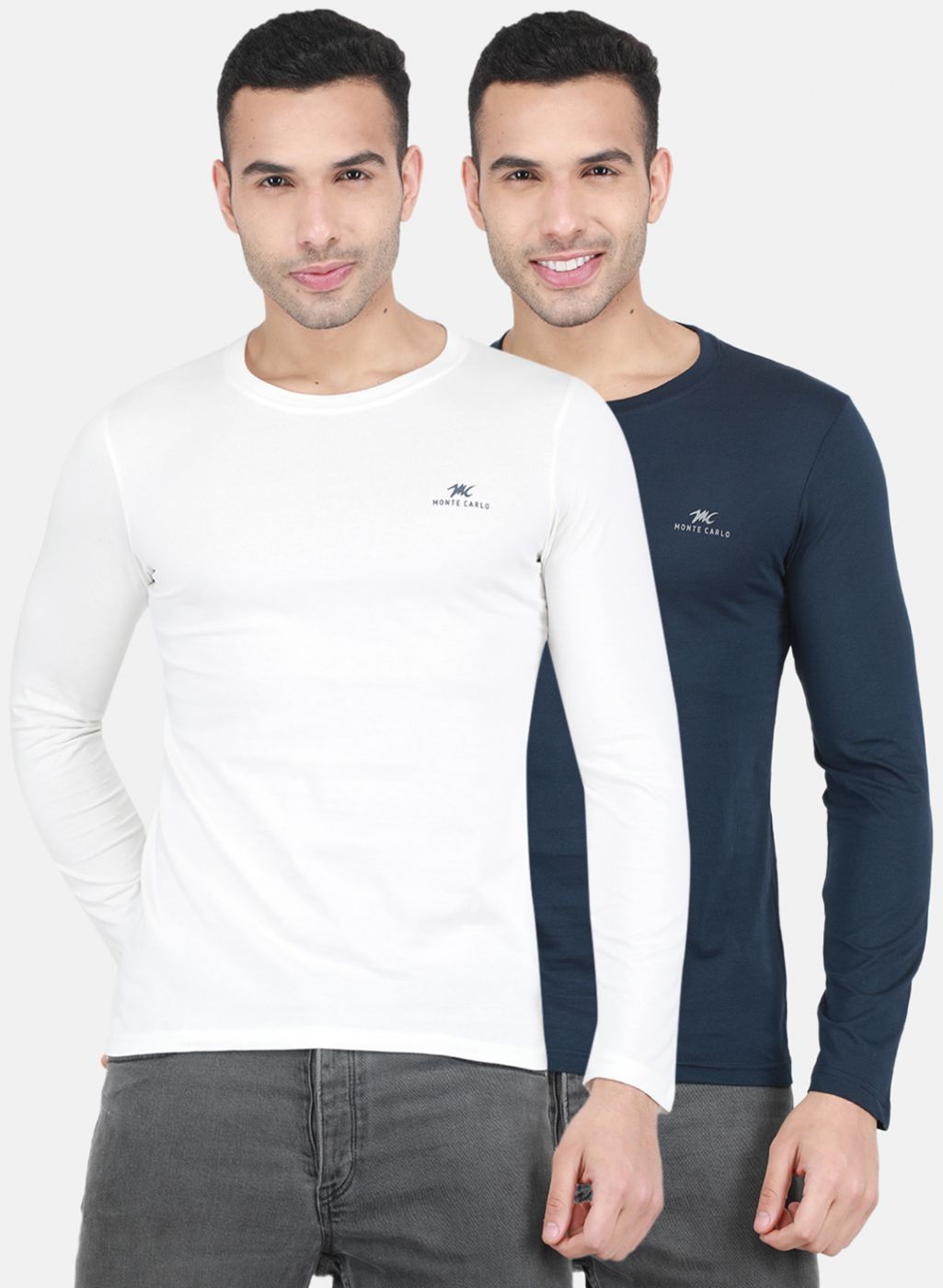 Men NAvy Blue Plain T-Shirt