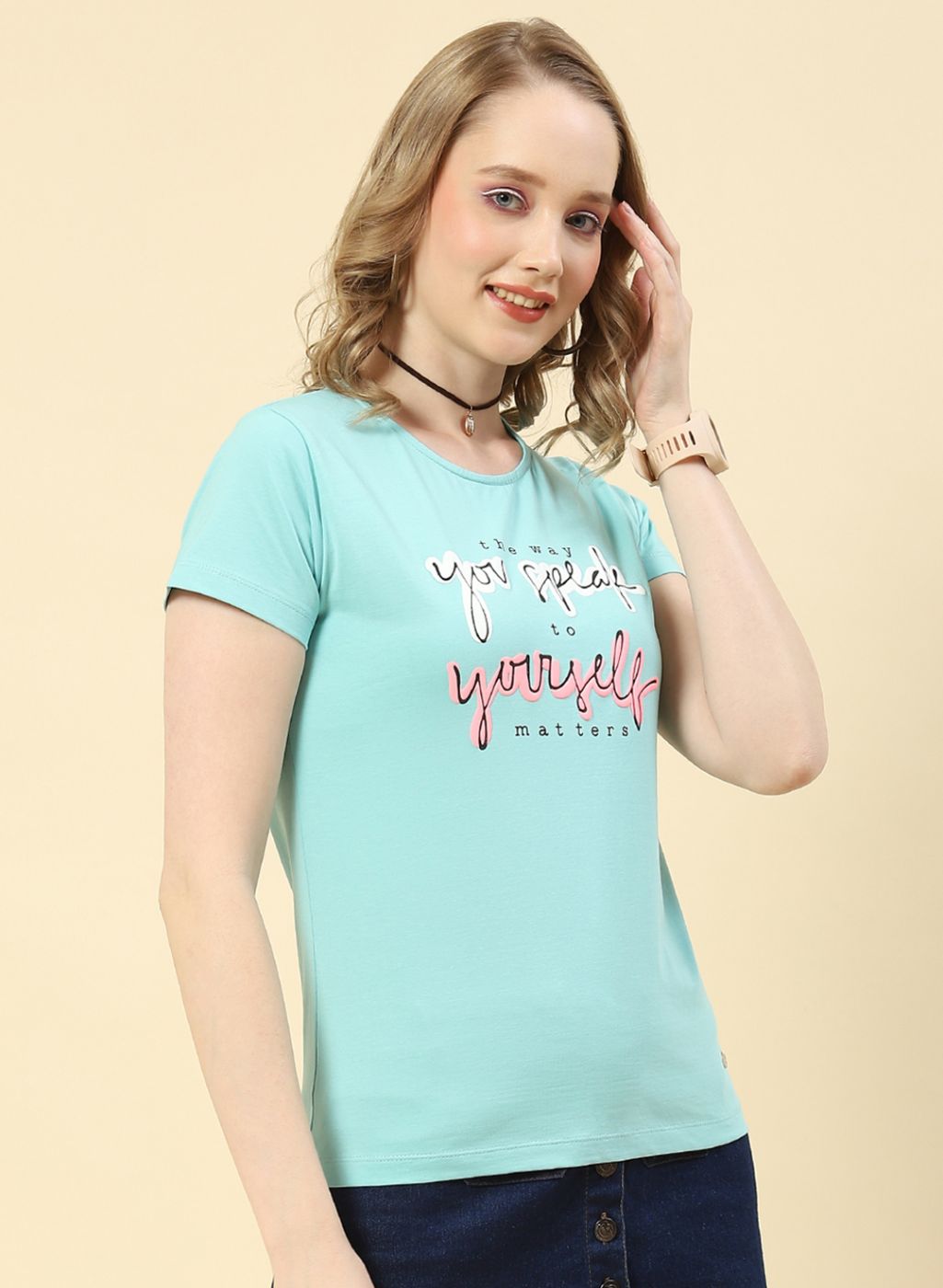 Women Blue Printed Top