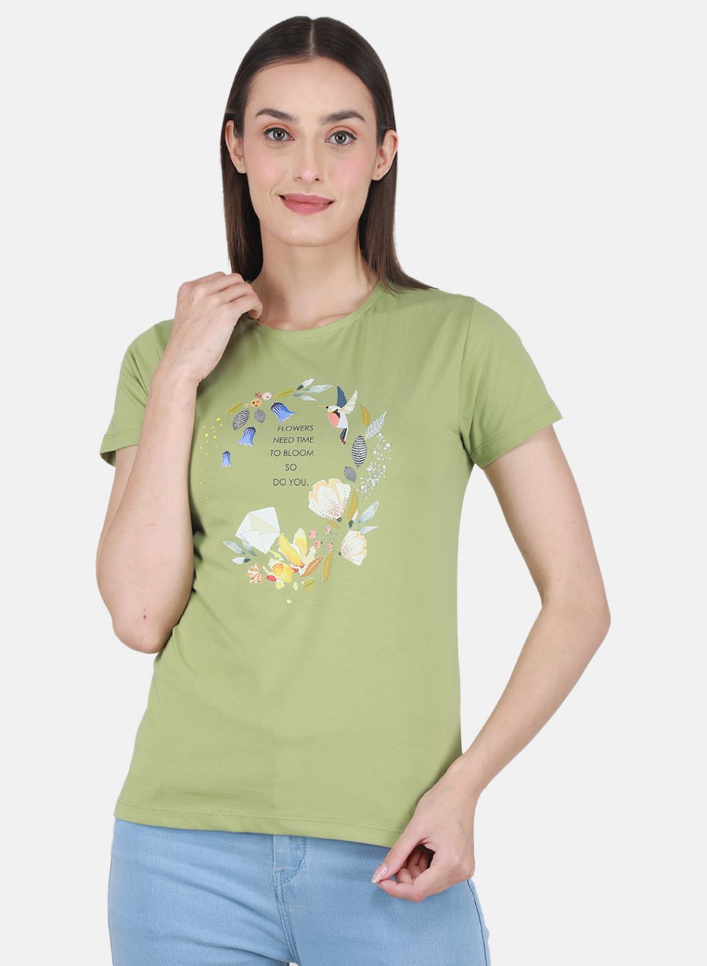 Women Green Printed Top