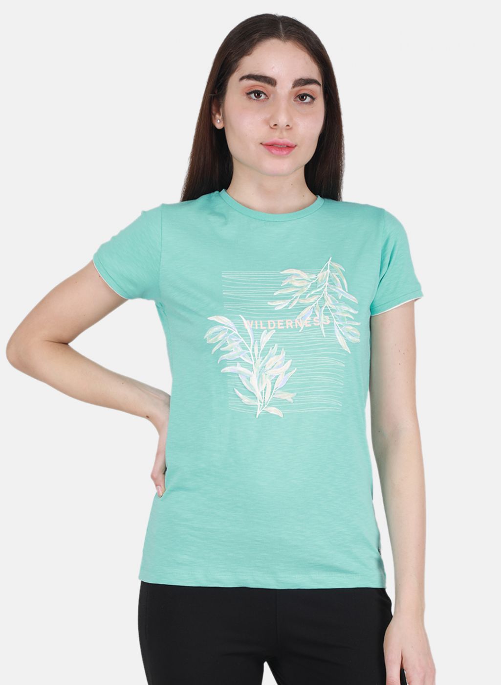 Women Aqua Blue Printed Top