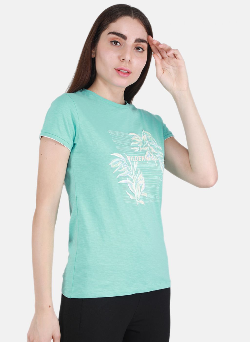 Women Aqua Blue Printed Top