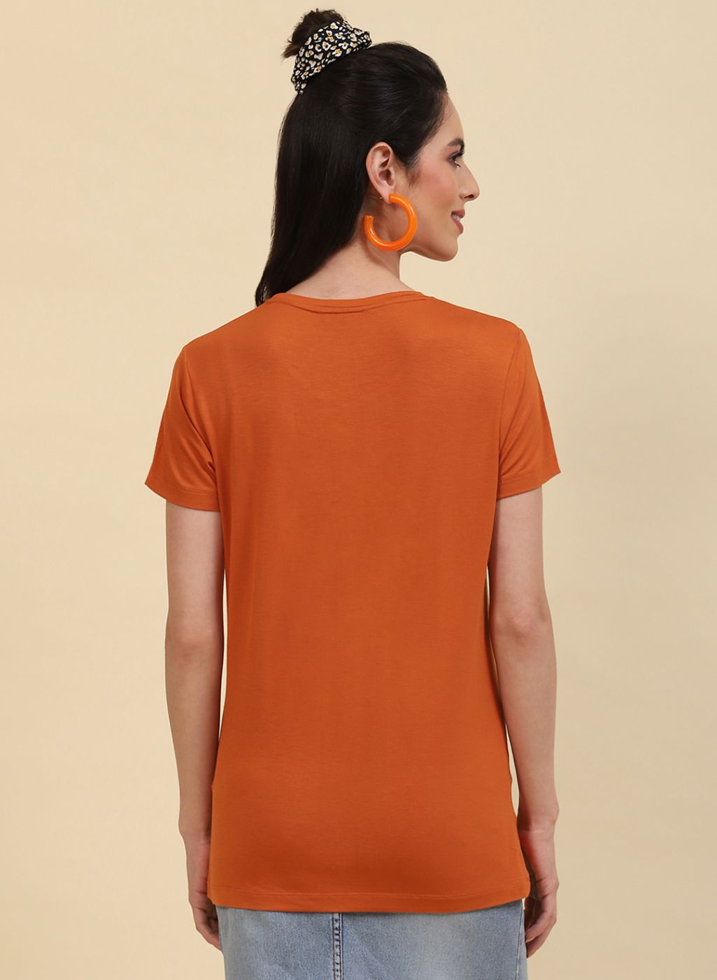 Women Orange Printed Top