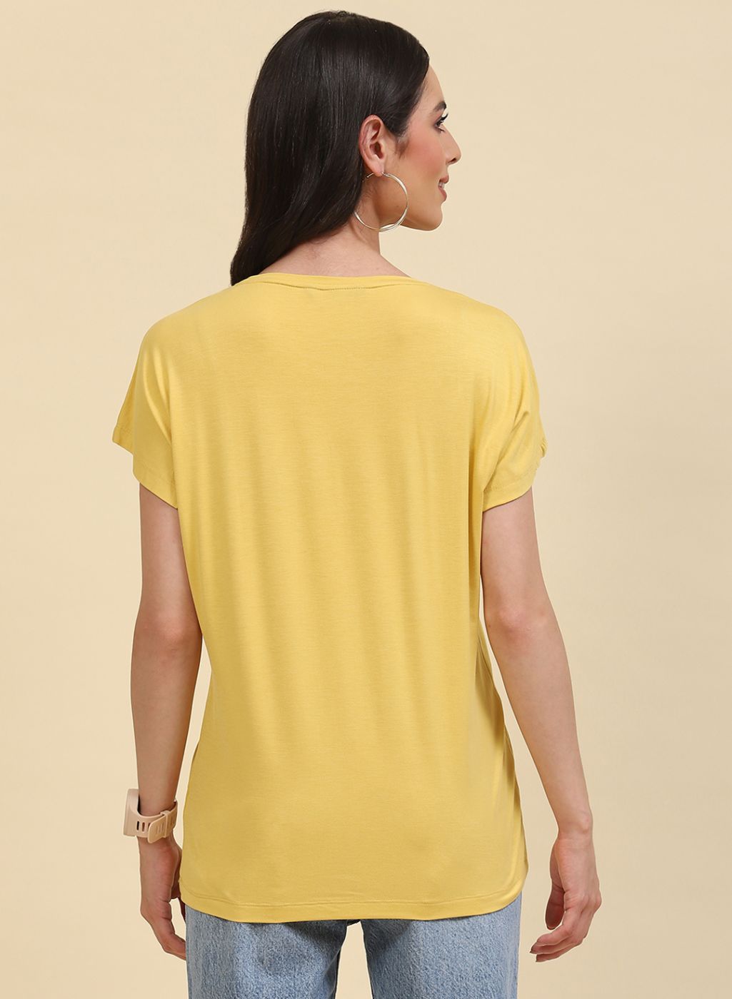 Women Yellow Printed Top